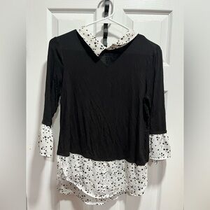 Elle Black and White Star Blouse